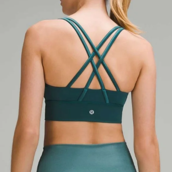 Lululemon Energy Longline Bra Foil Storm Teal Size 6 - Picture 7 of 7